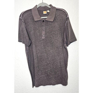 Boss Orange Mens Polo Shirt XXL Gray Short Sleeve Cotton Golf Active Preppy Thin